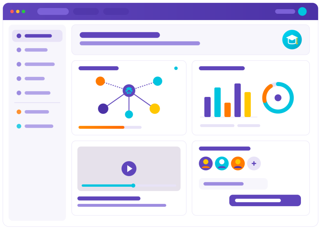 Dessin schématique représentant l'interface d'un LMS